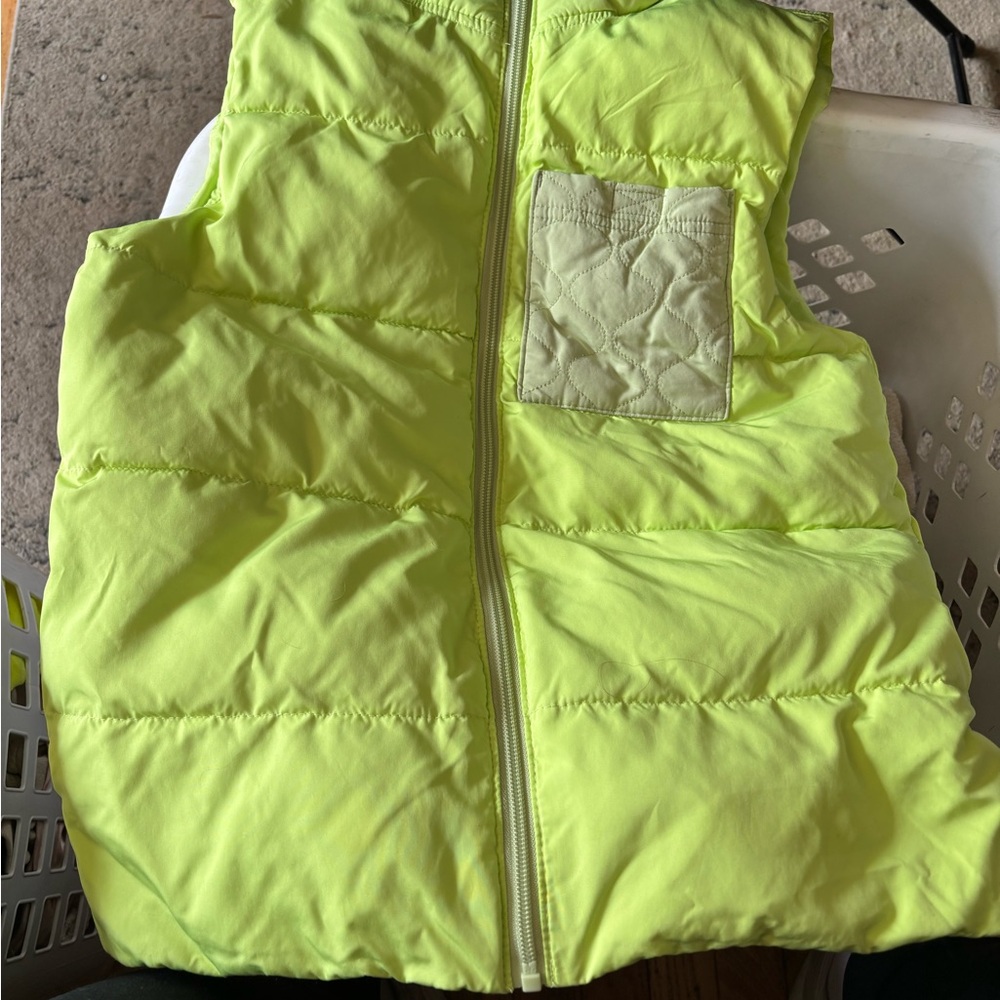 Cat & Jack Neon Lime Puffer Vest